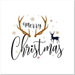 Reindeer Merry Christmas Posters and Art